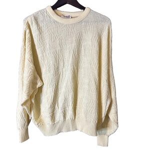 Aristocrat Vintage Light Yellow Textured Acrylic Crewneck Sweater Sz XXL
